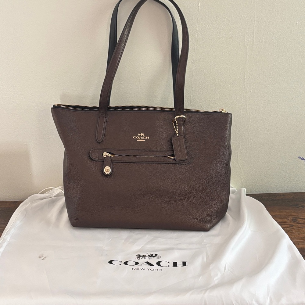 Coach Dark Brown Leather Tote